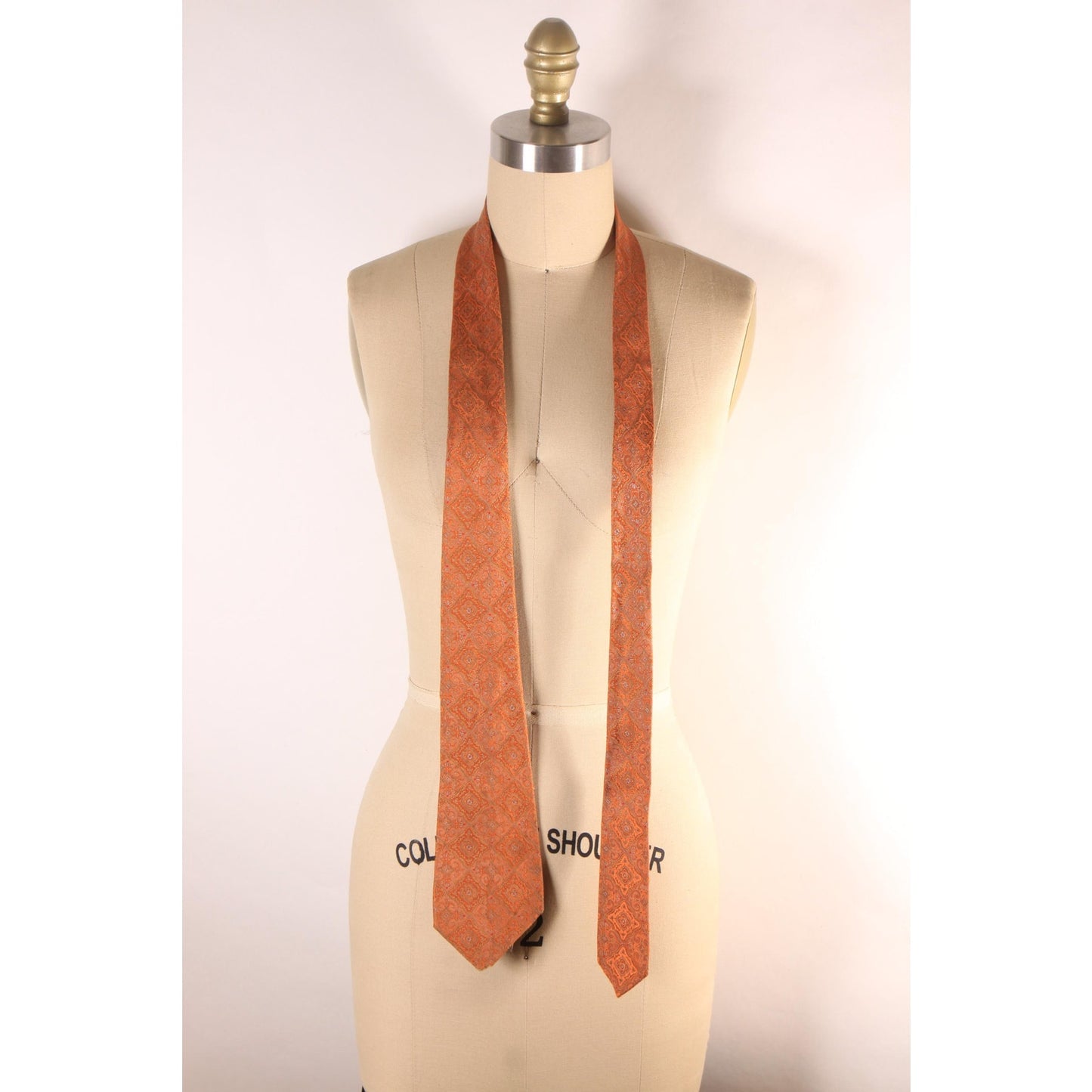 1970s Orange Abstract Mod Swirl Necktie Tie by Fumagalli