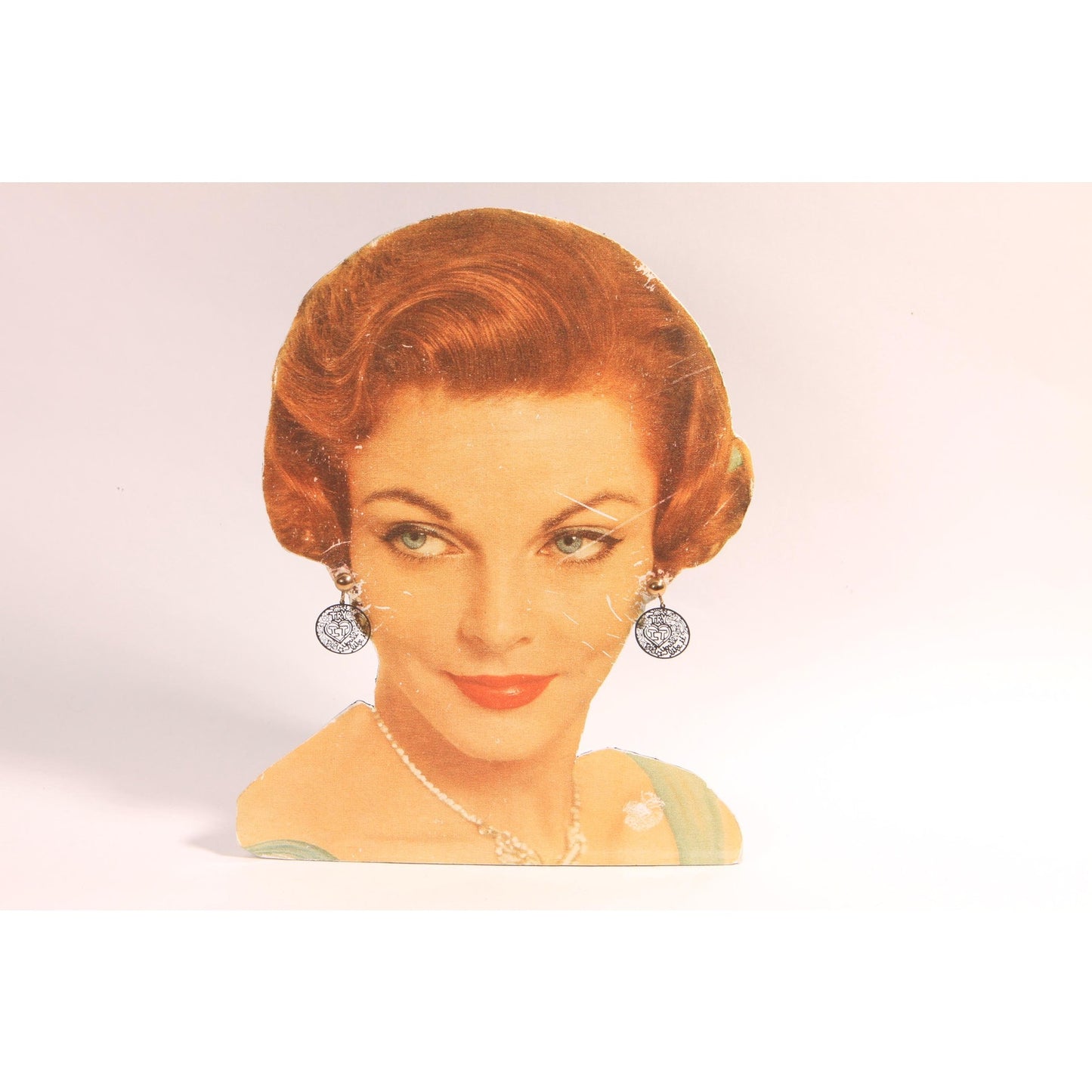 1960s Black Novelty Enamel Try It You'll Like It Screw Back Earrings