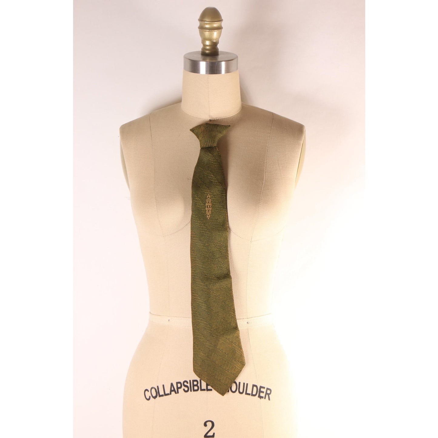 1970s Gray and Beige Clip on Tie by Redi-Snap
