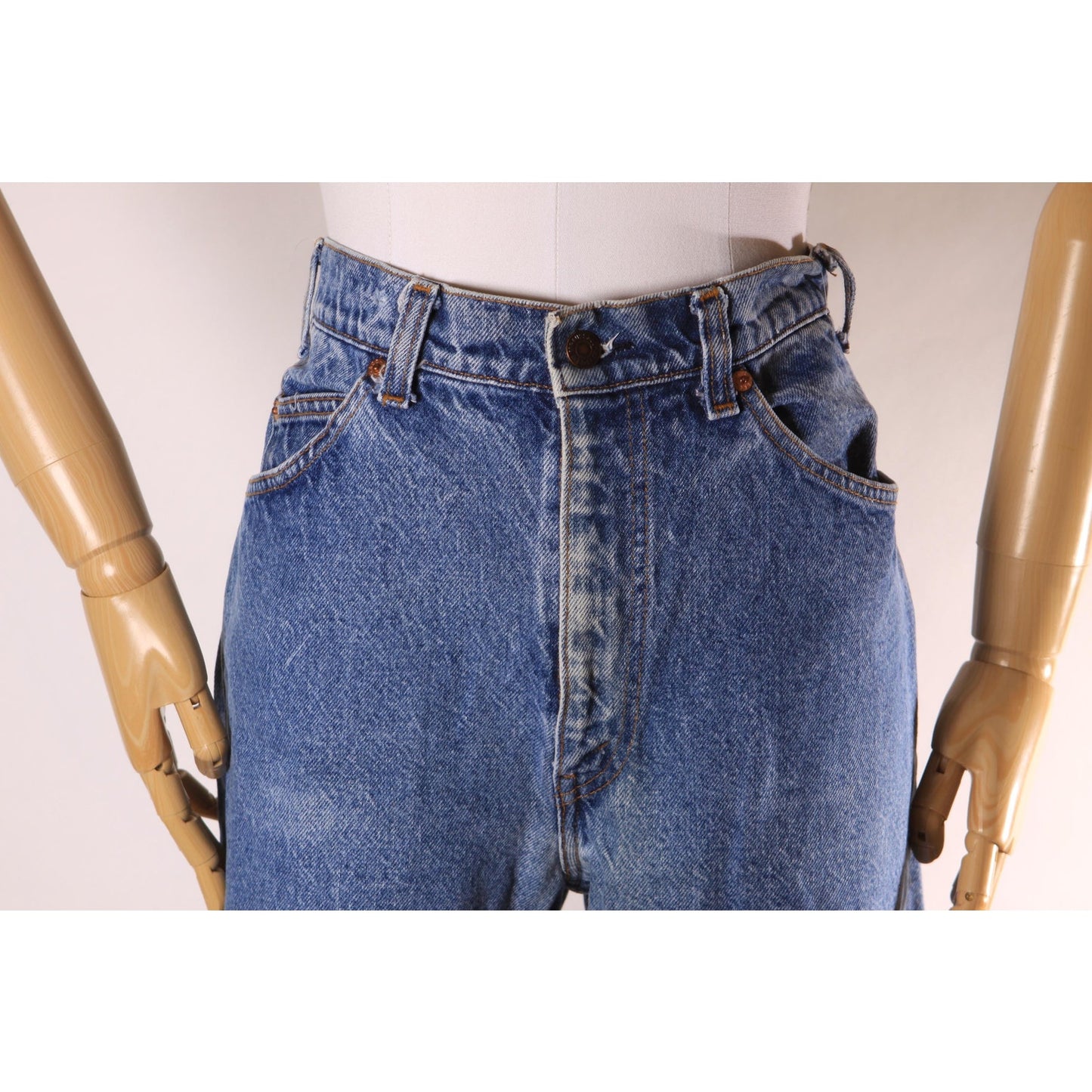 1970s 1980s Blue Denim 517 Mens Orange Tab Jeans by Levi's - 36x29