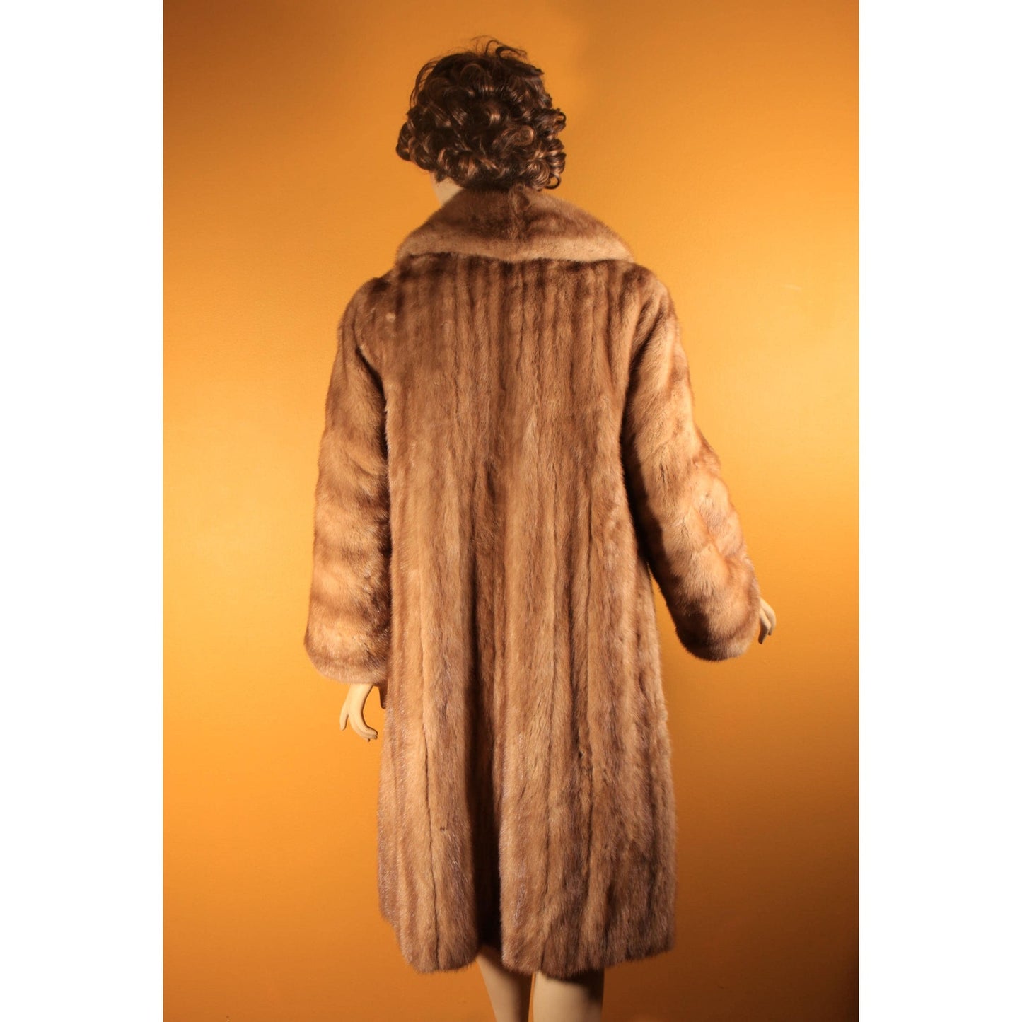 1950s Honey Brown Long Sleeve Mink Fur Coat by Paul Klink Furs -L