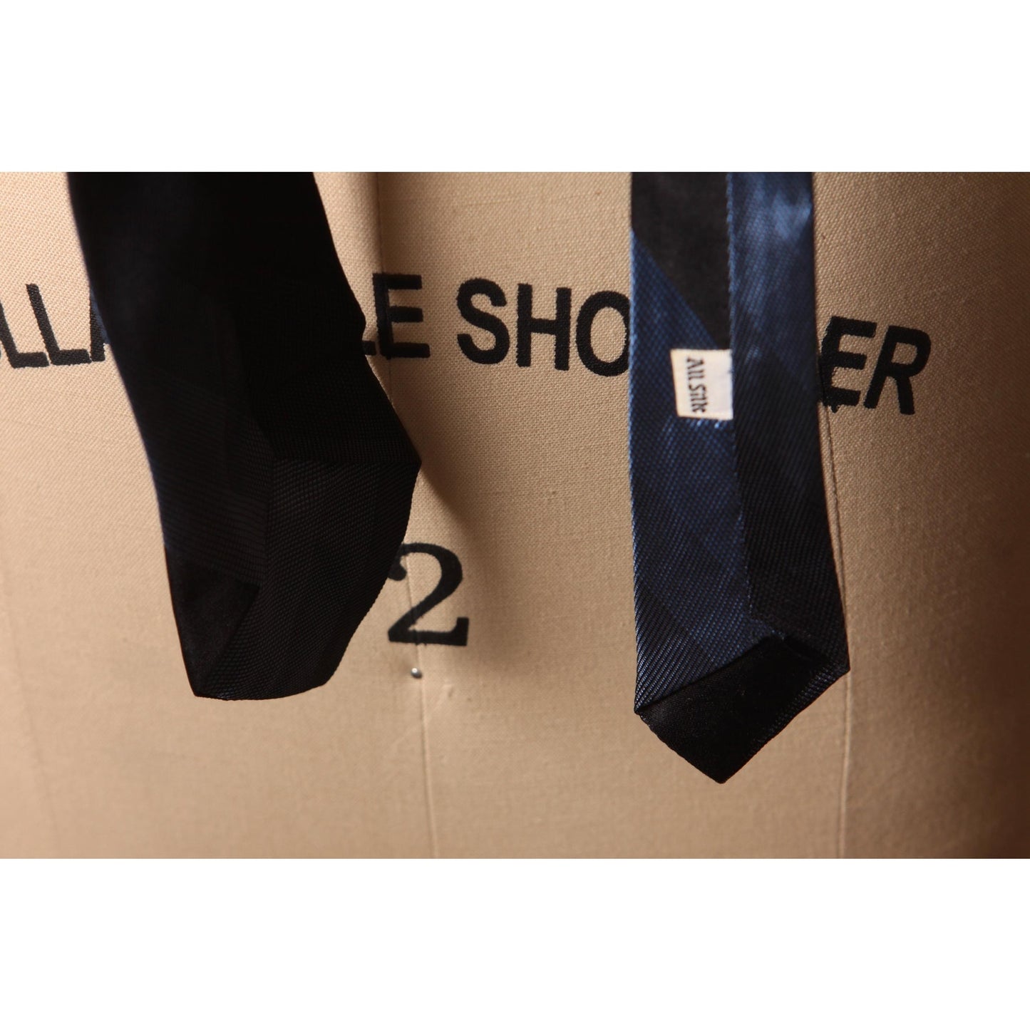 1950s Black and Blue Striped Necktie Tie by Baxter & Henning
