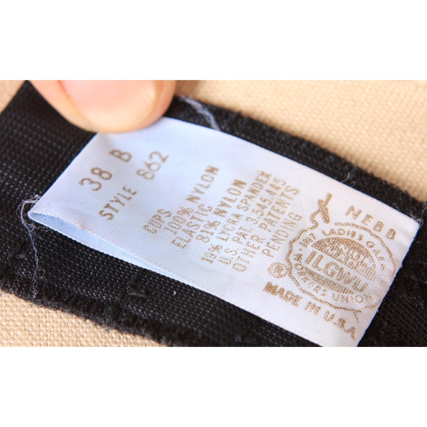 1970s Sheer Black Floral Lace Lift Criss Cross Bra by Montgomery Ward-38B