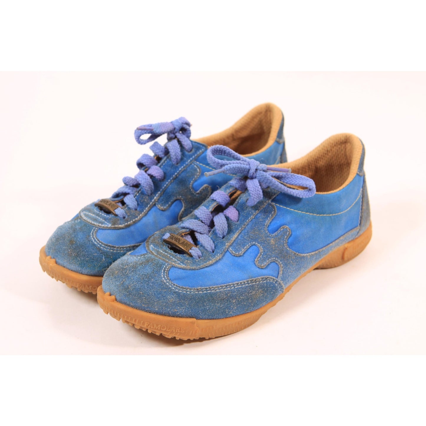1970s Blue Suede Leather Tennis Shoes Sneakers by Wingnut Famolare-Size 7