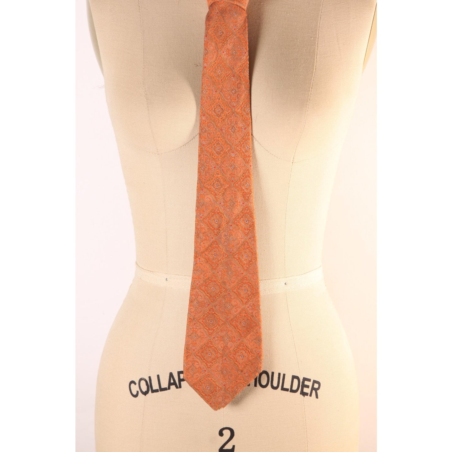 1970s Orange Abstract Mod Swirl Necktie Tie by Fumagalli