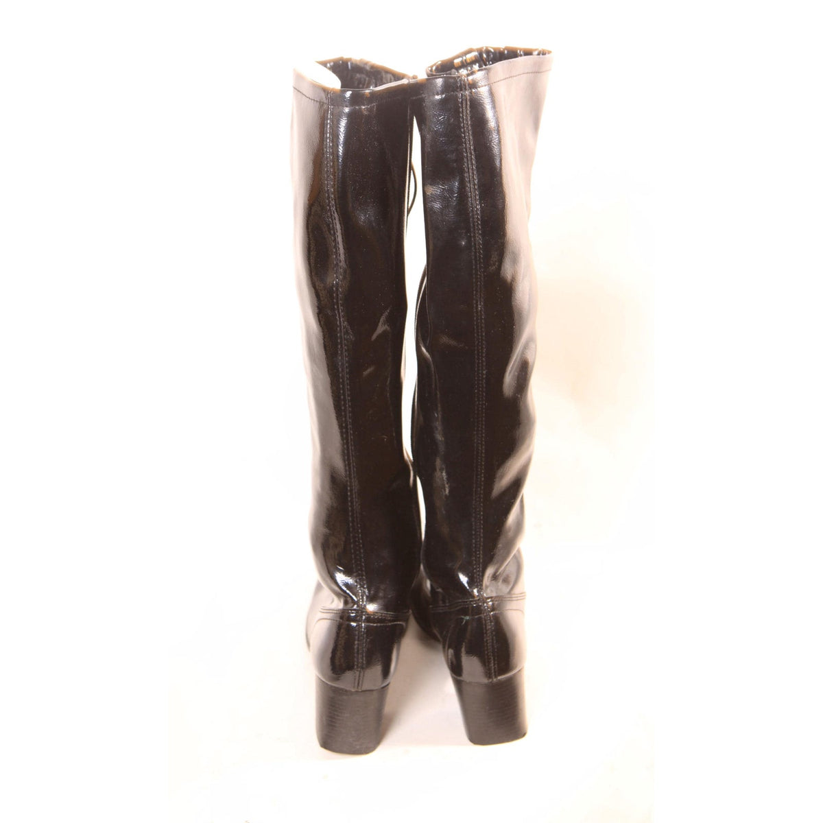 Deadstock 1960s Black Elastic Lace Up Zippered Go Go Boots -Made in Japan- Size 6, Size 6 1/2 and Size 7