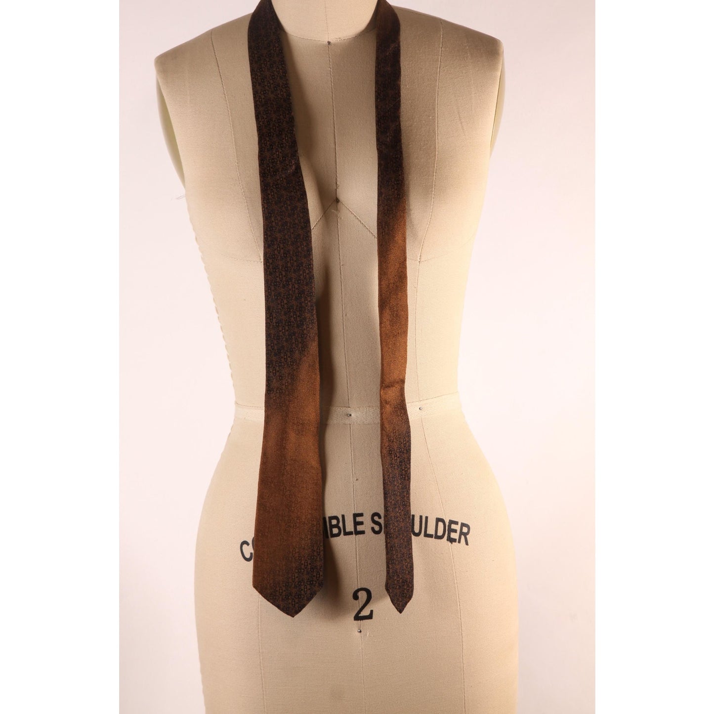1950s Black and Brown Ombre Fade Necktie Tie by Webley