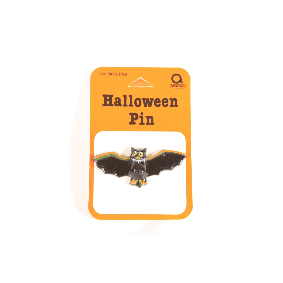Deadstock 1990s Novelty Halloween Bat Brooch Pin by Amscan