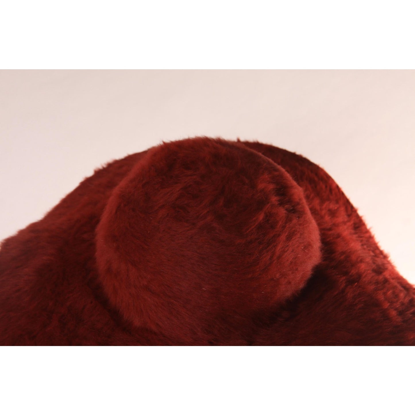 1980s Dark Red Felted Fur Wide Brim Hat
