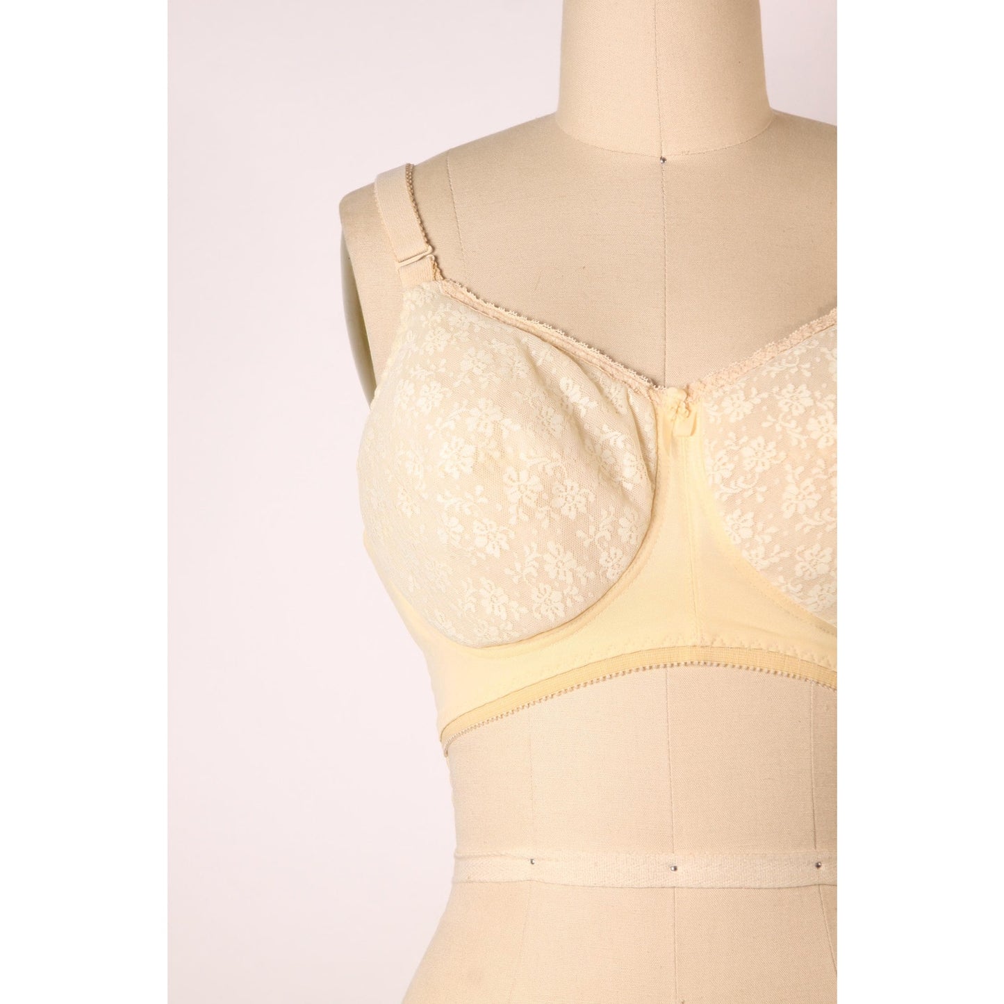 1970s Beige Skin Tone Floral Lace Inflatable Bra by Fredericks of Hollywood-38C