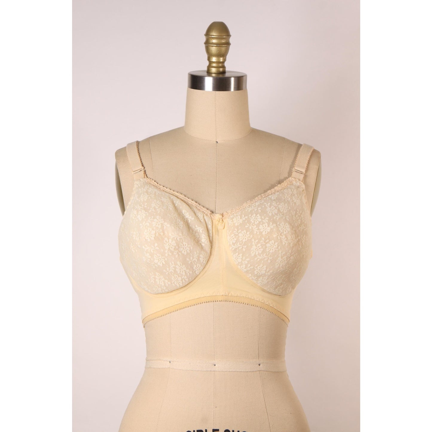 1970s Beige Skin Tone Floral Lace Inflatable Bra by Fredericks of Hollywood-38C