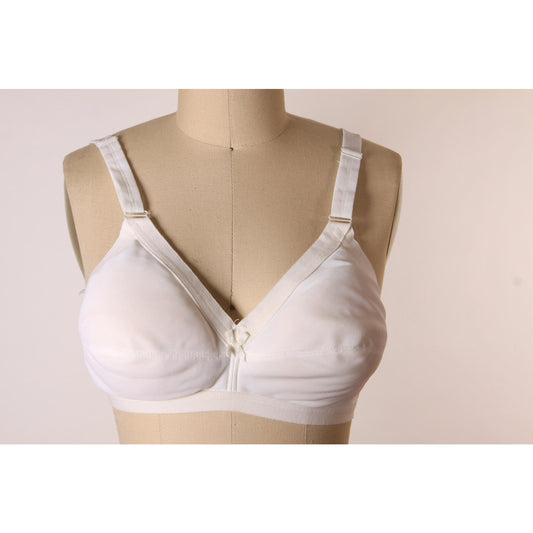 1970s White Foam Padded Cups Bow Detail Bra by Sears-36B