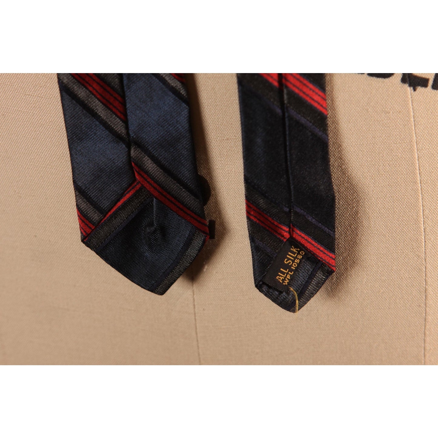 1950s Navy Blue and Red Striped Necktie Tie