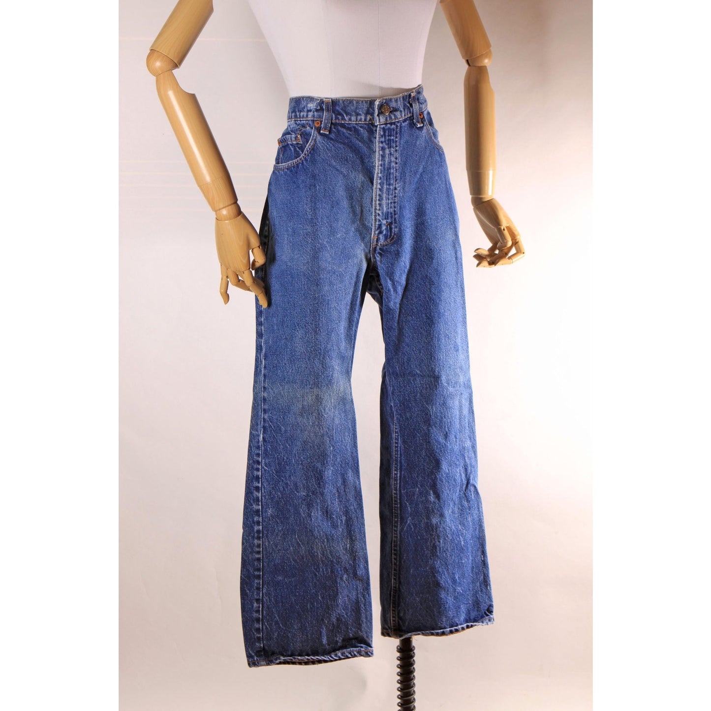 1980s Blue Denim 517 Mens Red Tab Jeans by Levi's - 36x29