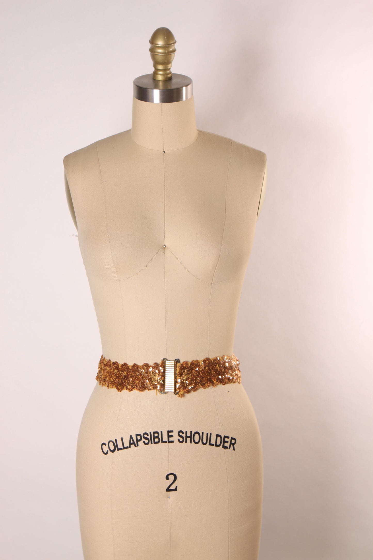 1950s Novelty Ballerina Gold Sequin Stretch Belt