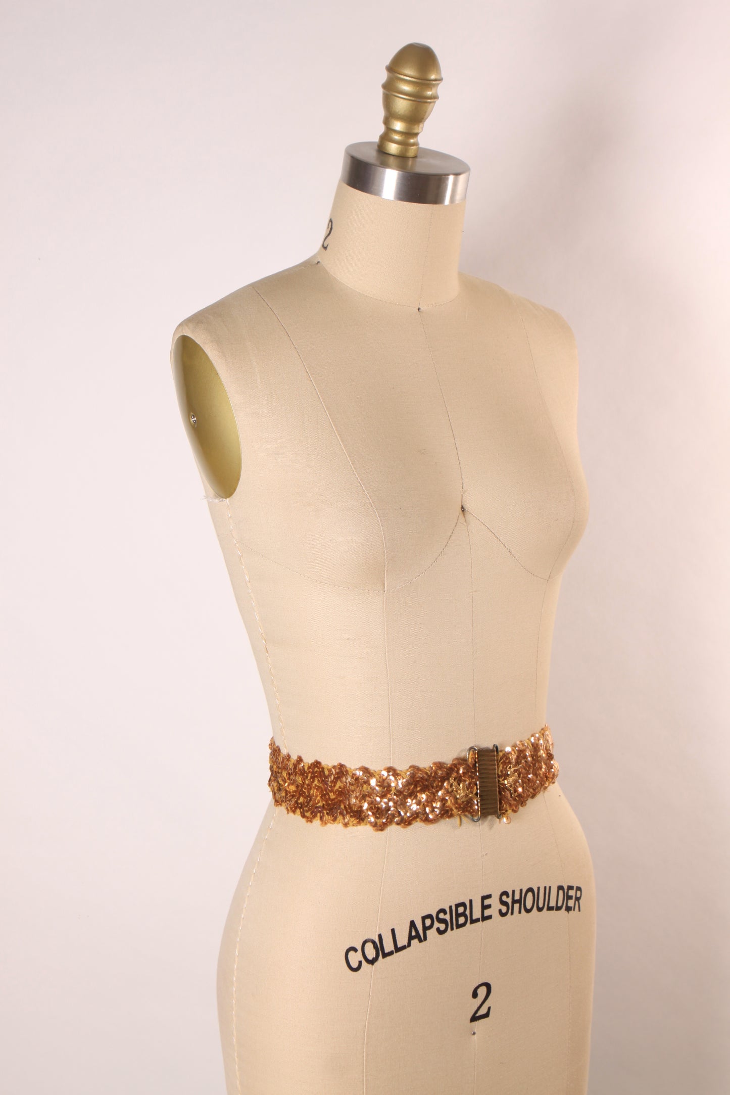 1950s Novelty Ballerina Gold Sequin Stretch Belt