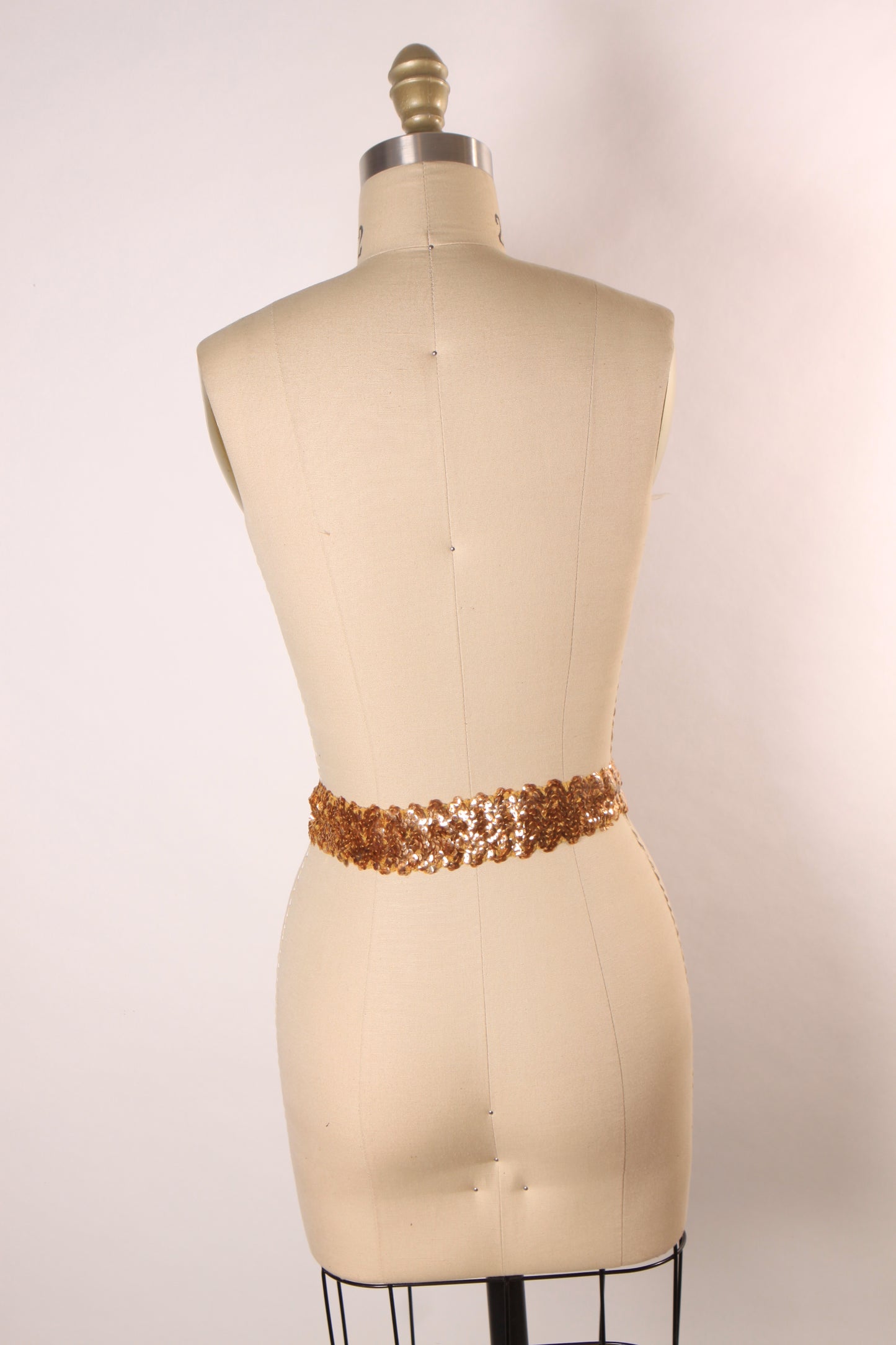 1950s Novelty Ballerina Gold Sequin Stretch Belt