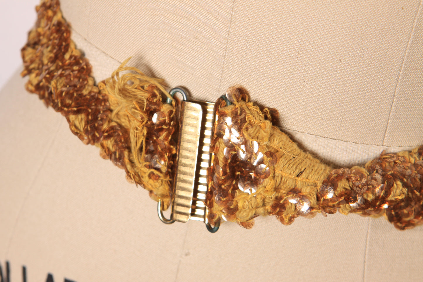 1950s Novelty Ballerina Gold Sequin Stretch Belt