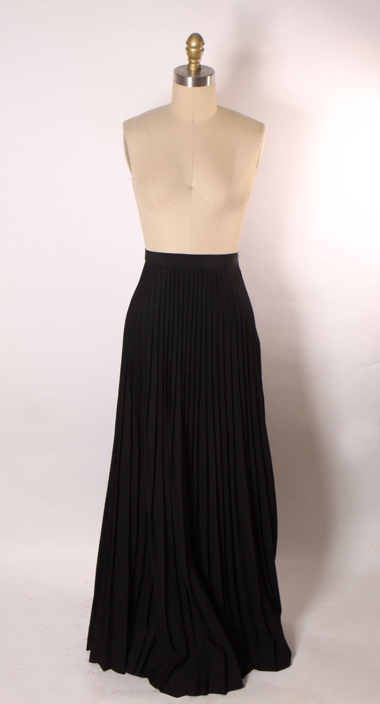 1970s Black Full Length Pleated Skirt by Koret