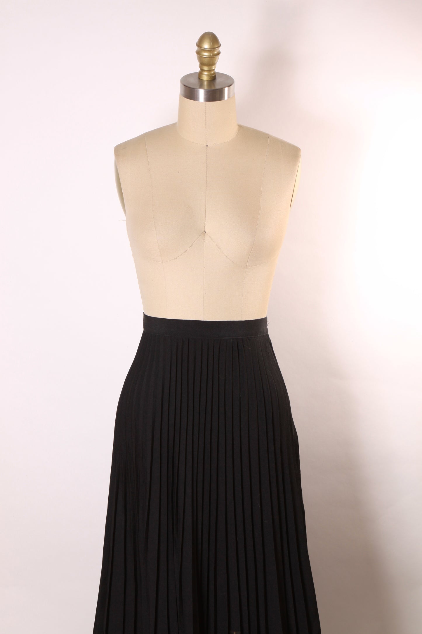 1970s Black Full Length Pleated Skirt by Koret