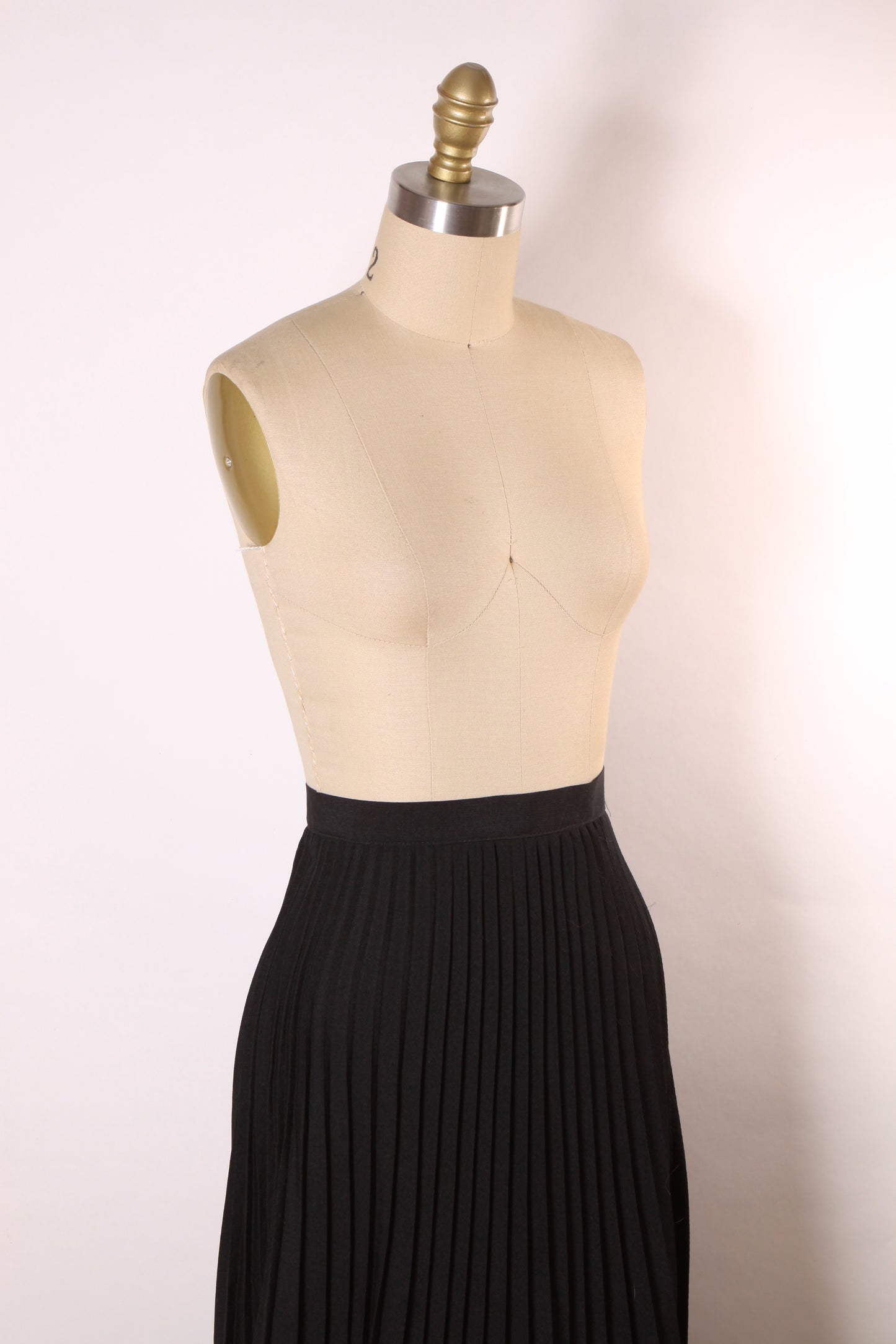 1970s Black Full Length Pleated Skirt by Koret