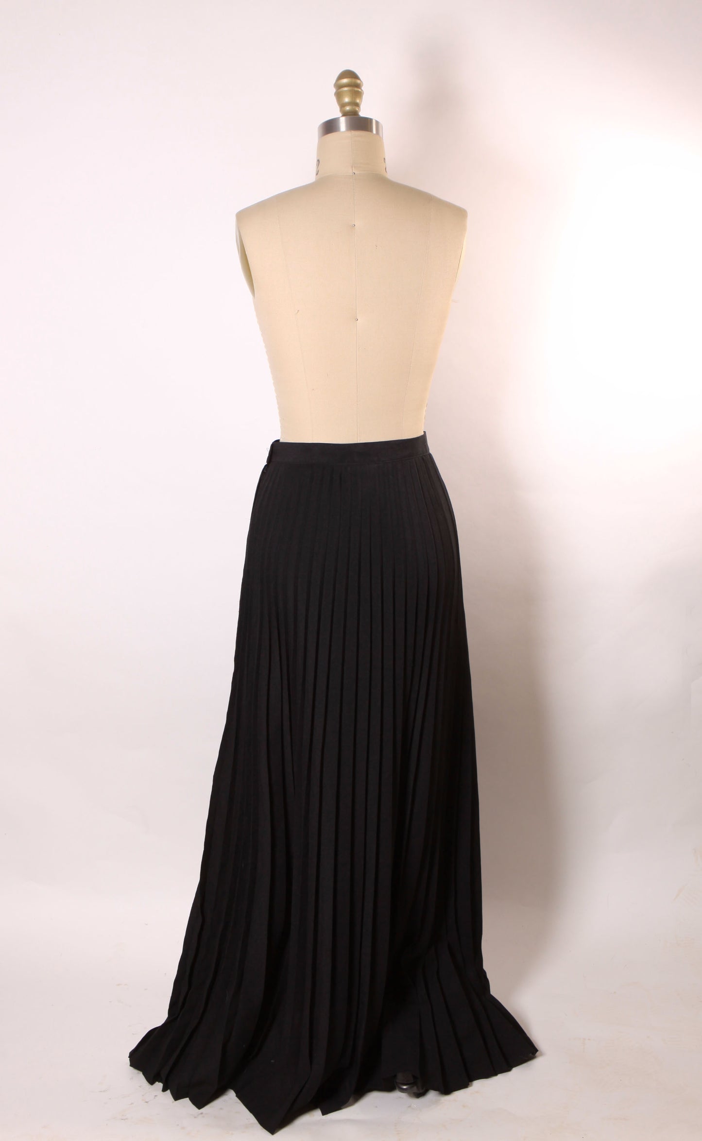 1970s Black Full Length Pleated Skirt by Koret