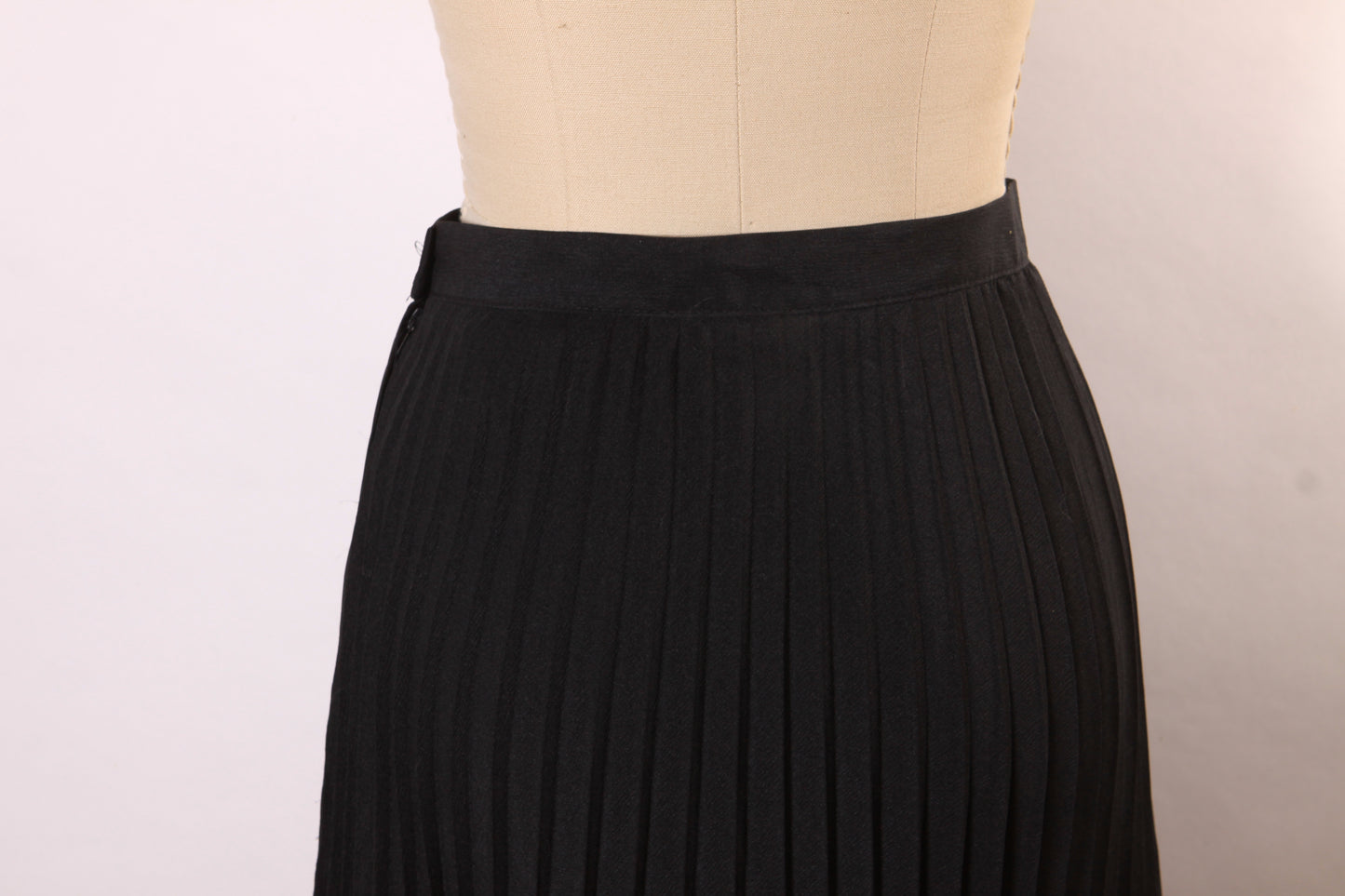 1970s Black Full Length Pleated Skirt by Koret