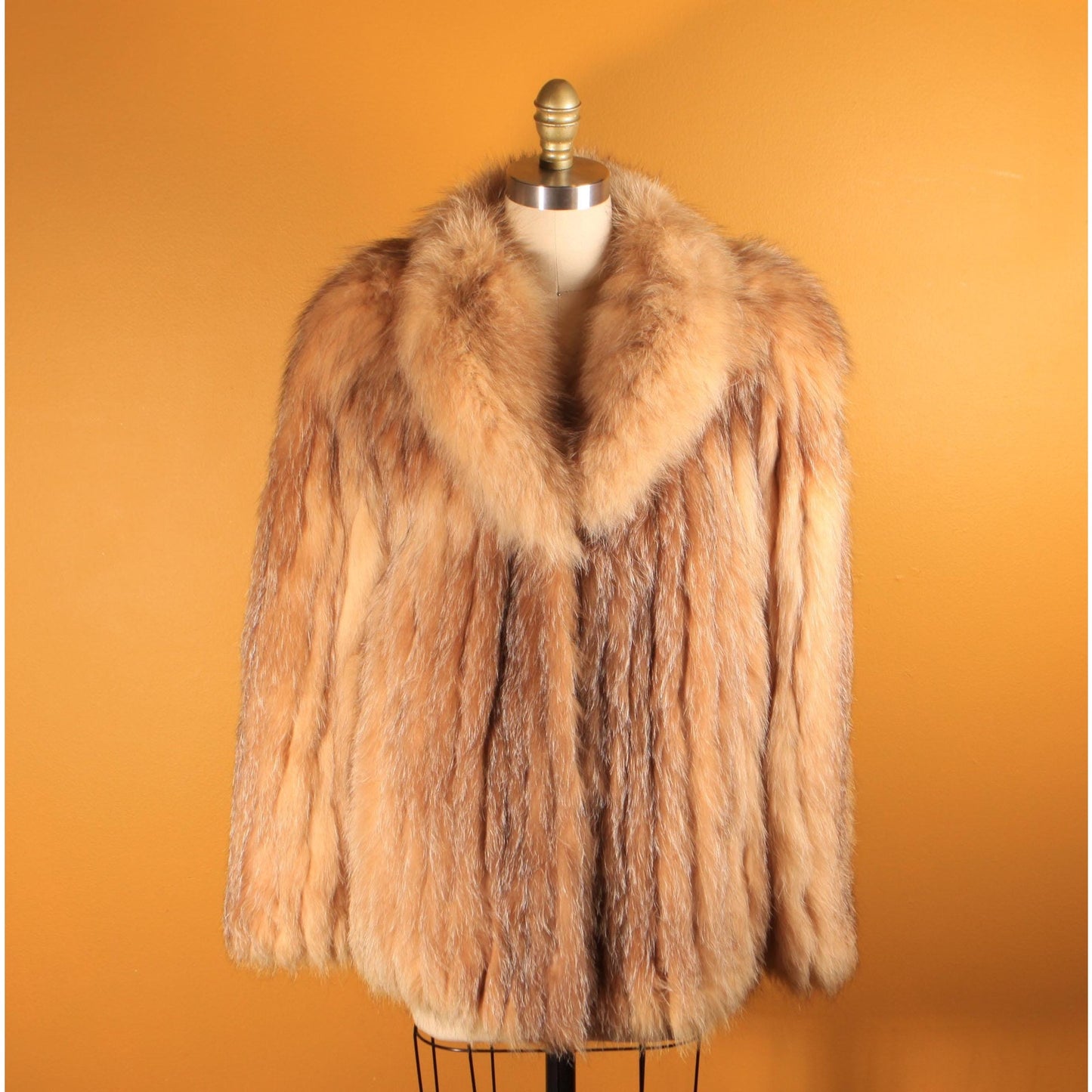 1970s Brown Fox Fur Long Sleeve Coat by Saga Fox Fur for PD Furs -L