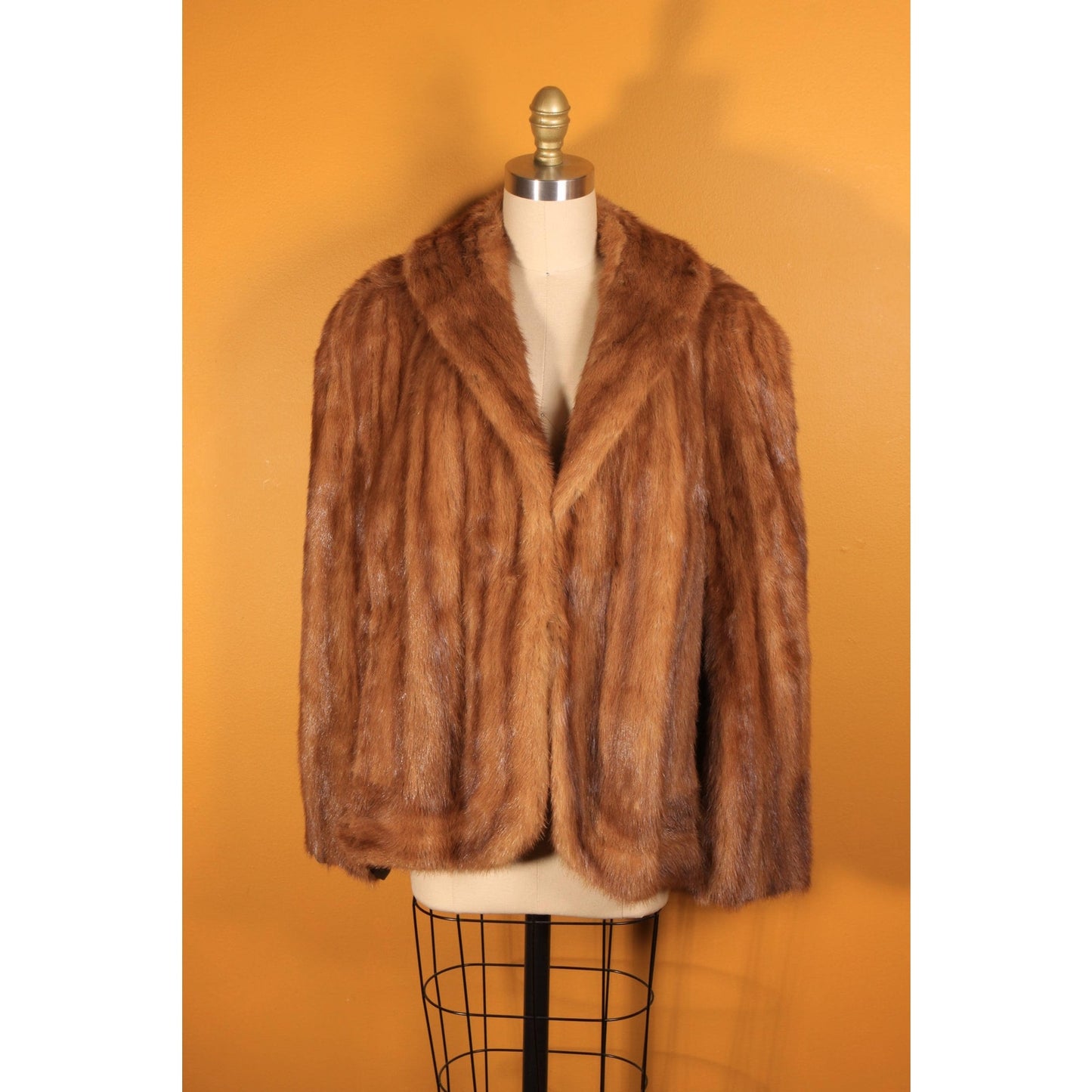 1940s Brown Mink Fur Coat Cape