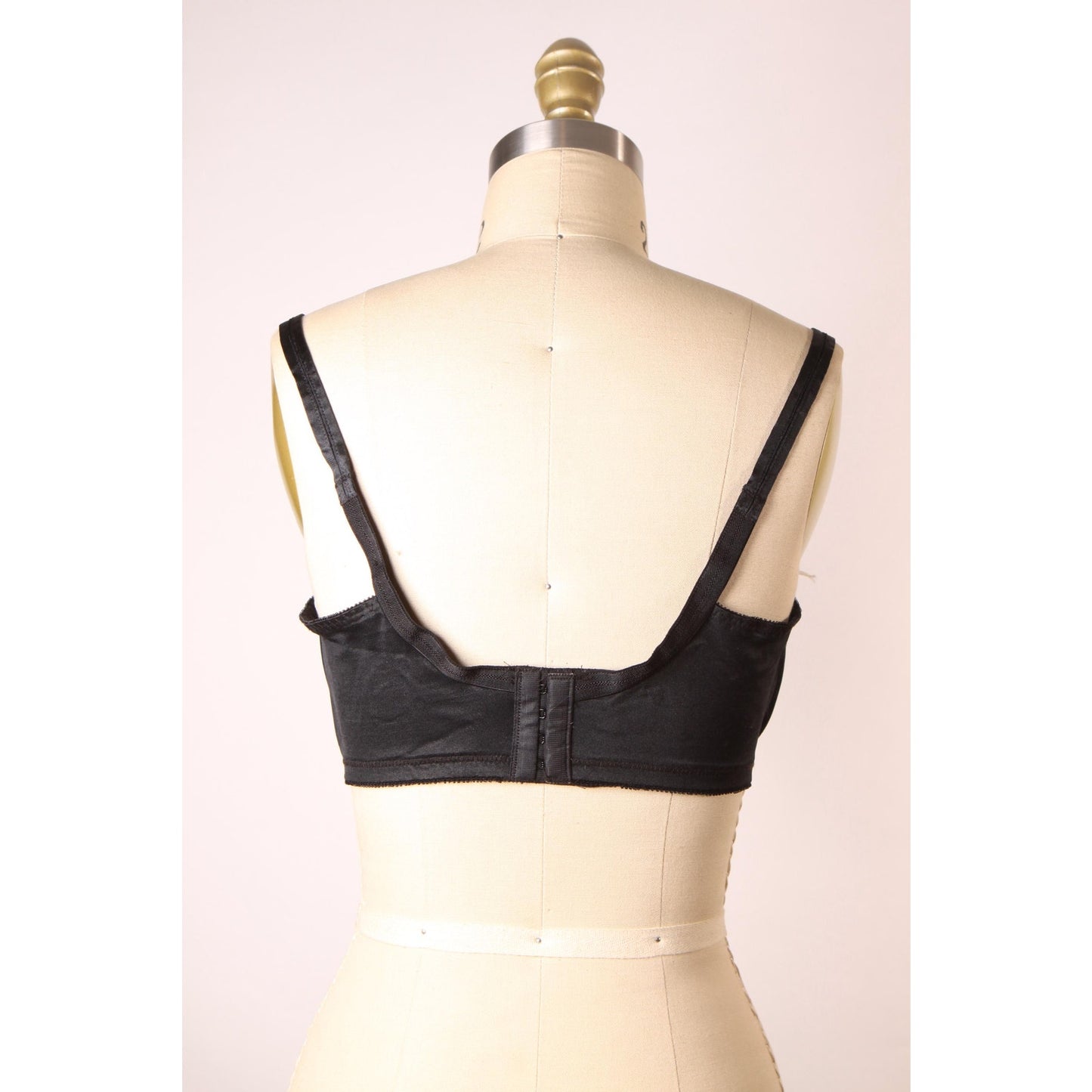 1970s 1980s Black Floral Lace Trim Bow Detail Bra by Playtex-38D