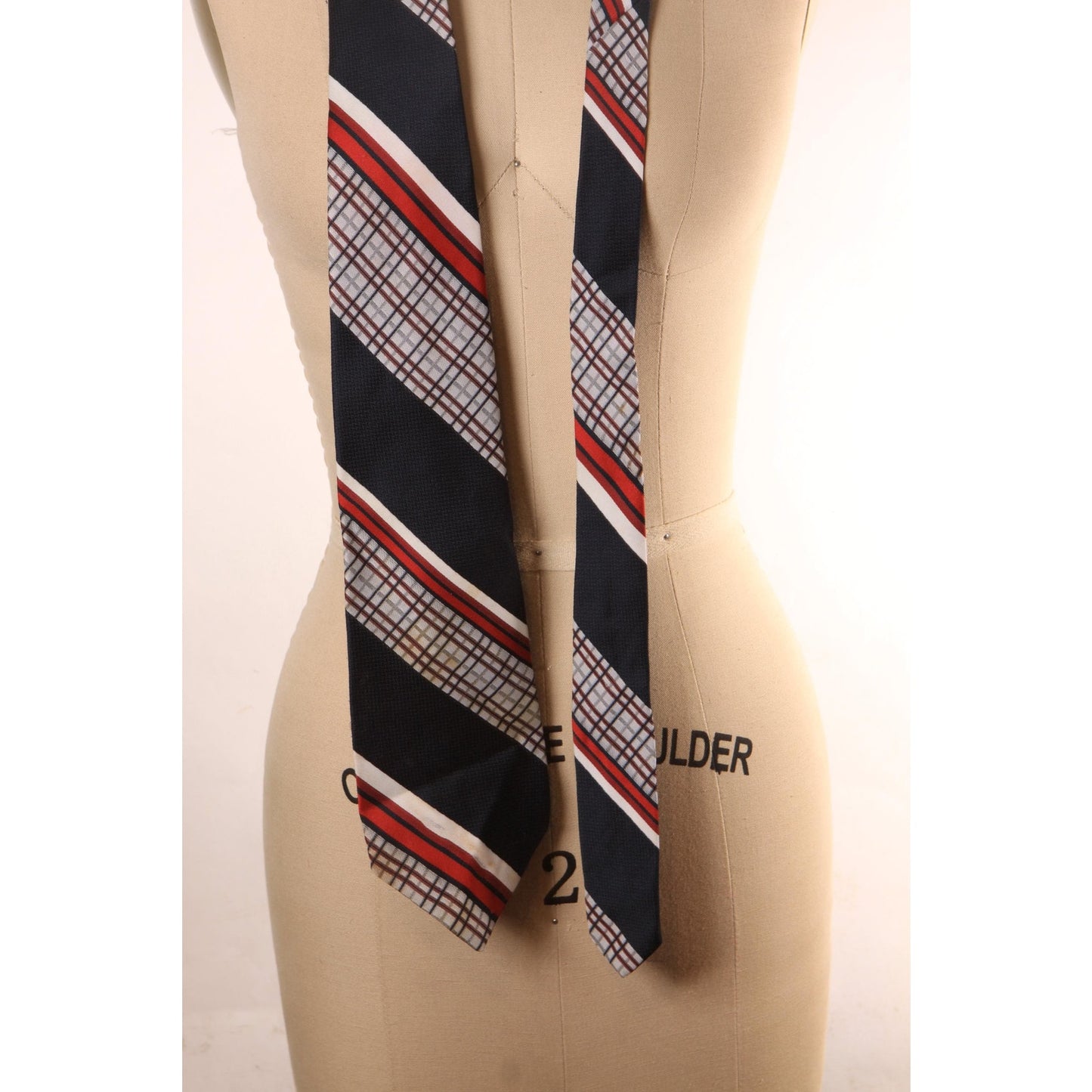1970s Red, White and Blue Striped Necktie Tie by Wembley
