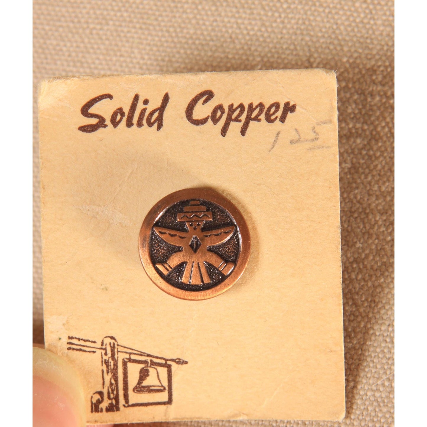 Deadstock 1950s Solid Copper Southwestern Native American Lapel Pin