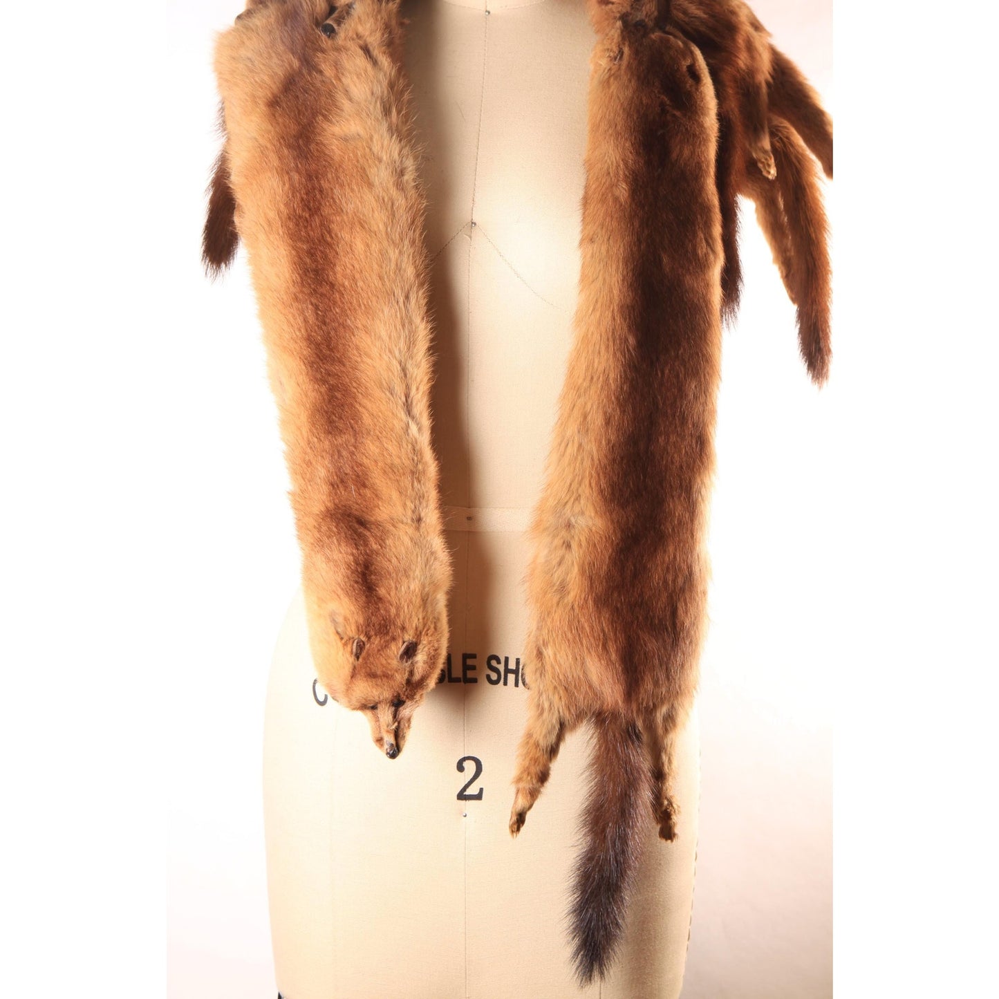 1950s Brown Four Piece Mink Fur Pelt Shawl Wrap by McDaniels