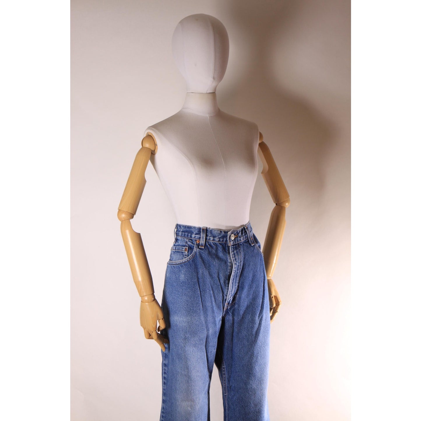 1990s Blue Denim Red Tab 517 Boot Cut Mens Jeans by Levi's- 38x30