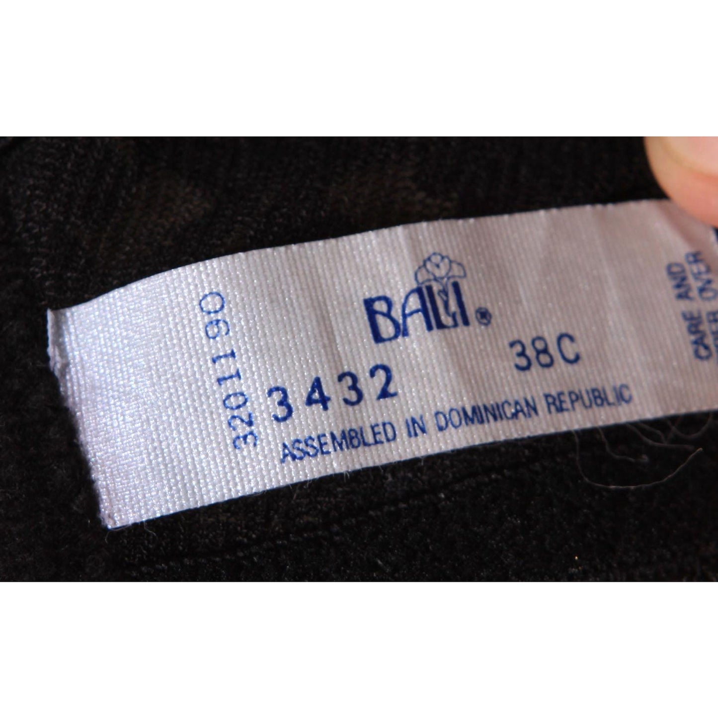 1980s Sheer Black Lace Floral Detail Bra by Bali-38C
