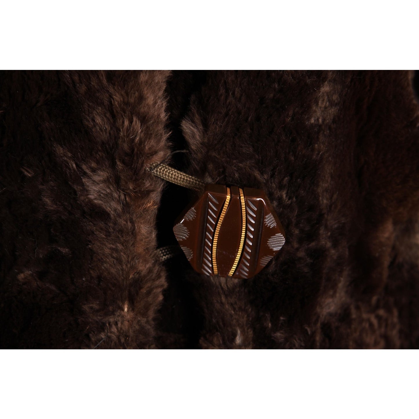 1940s Brown Sheared Beaver Fur Pointed Shoulder Coat -S