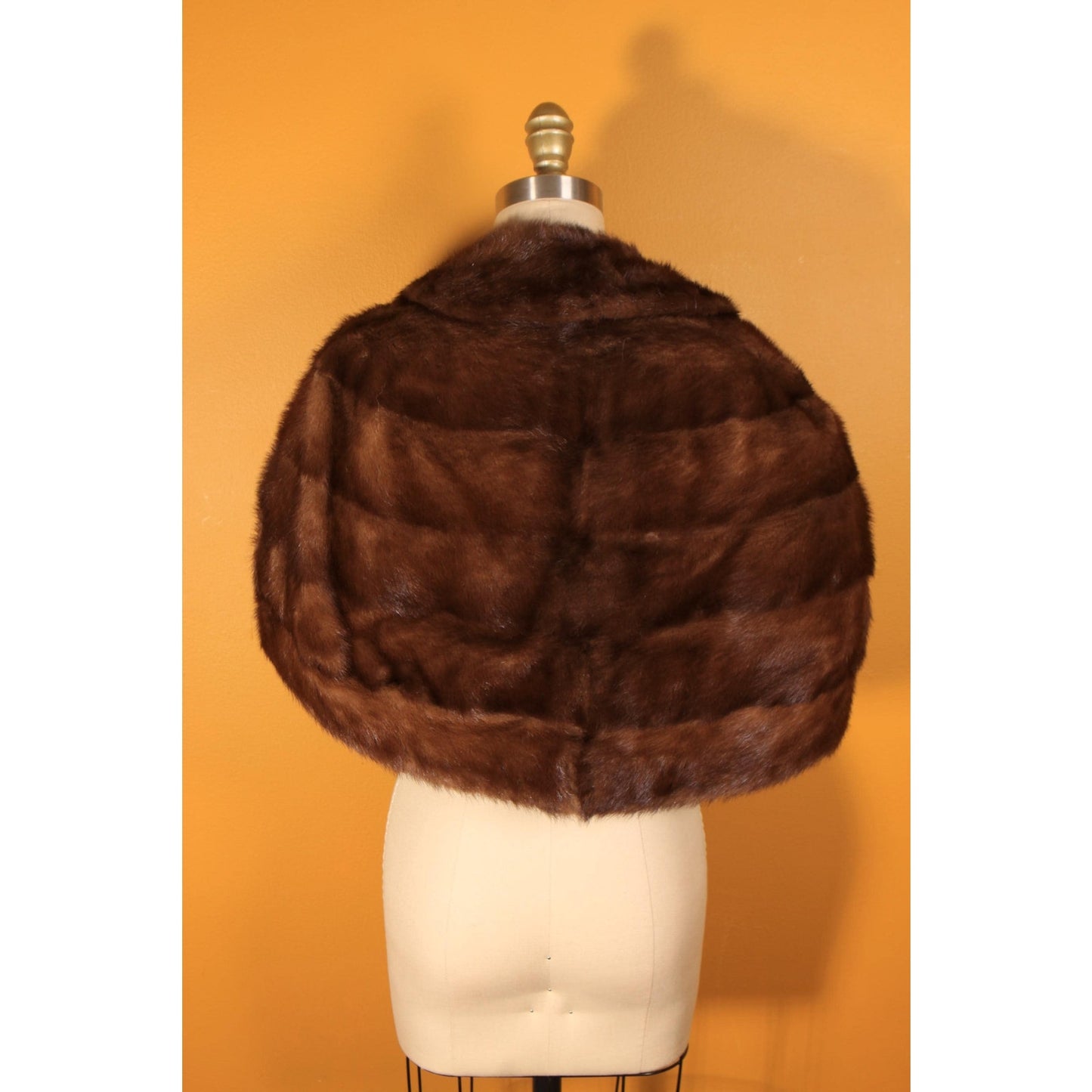 1950s Dark Brown Mink Fur Wrap Shawl
