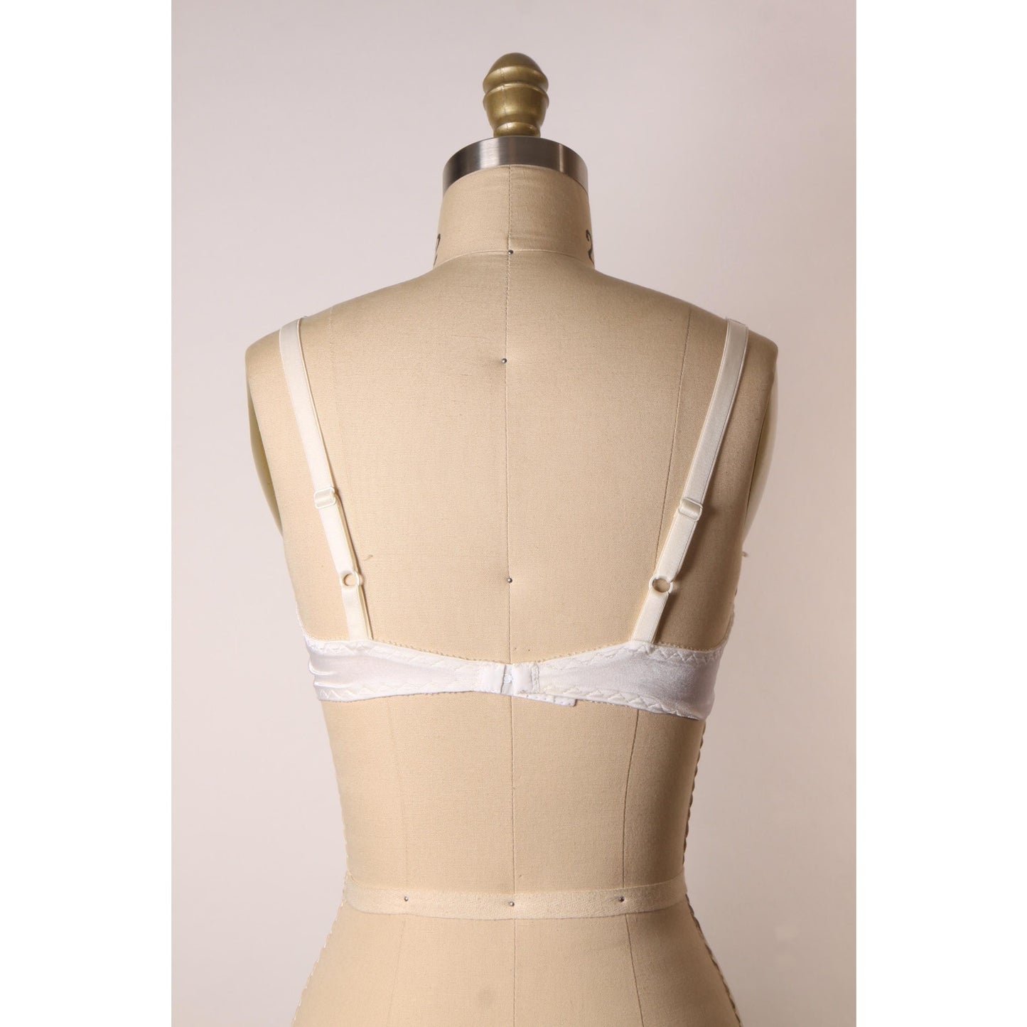 1970s White Sheer Lace Half Cup Padded Bra by Fredericks of Hollywood-36B