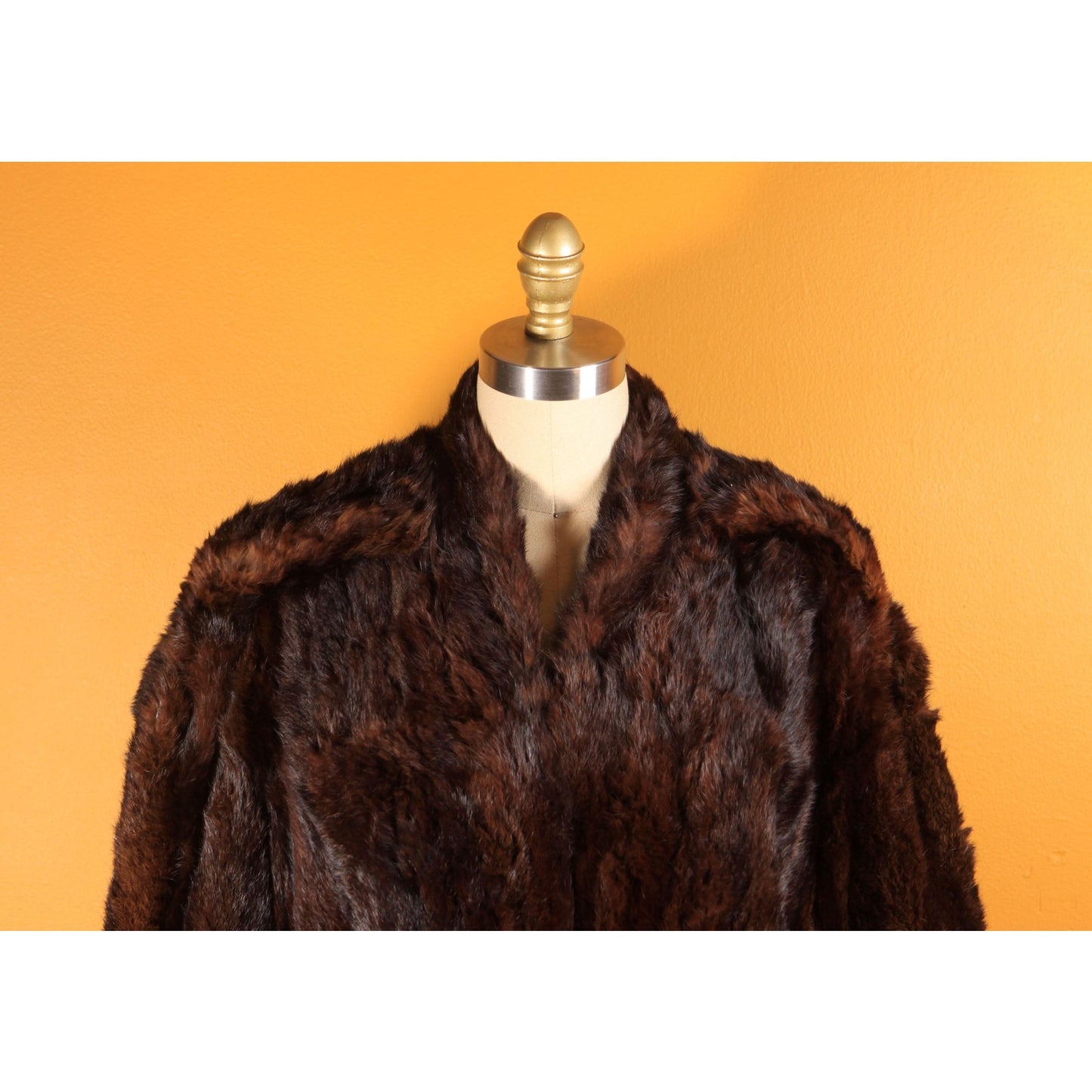 1940s Dark Brown Dyed Russian Squirrel Fur Cape -M-L