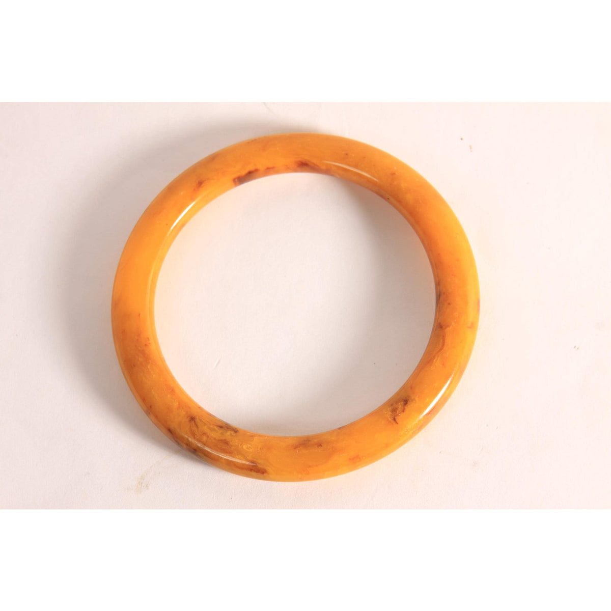 1940s 1950s Butterscotch Swirl Yellow and Brown Bakelite Bangle Bracelet
