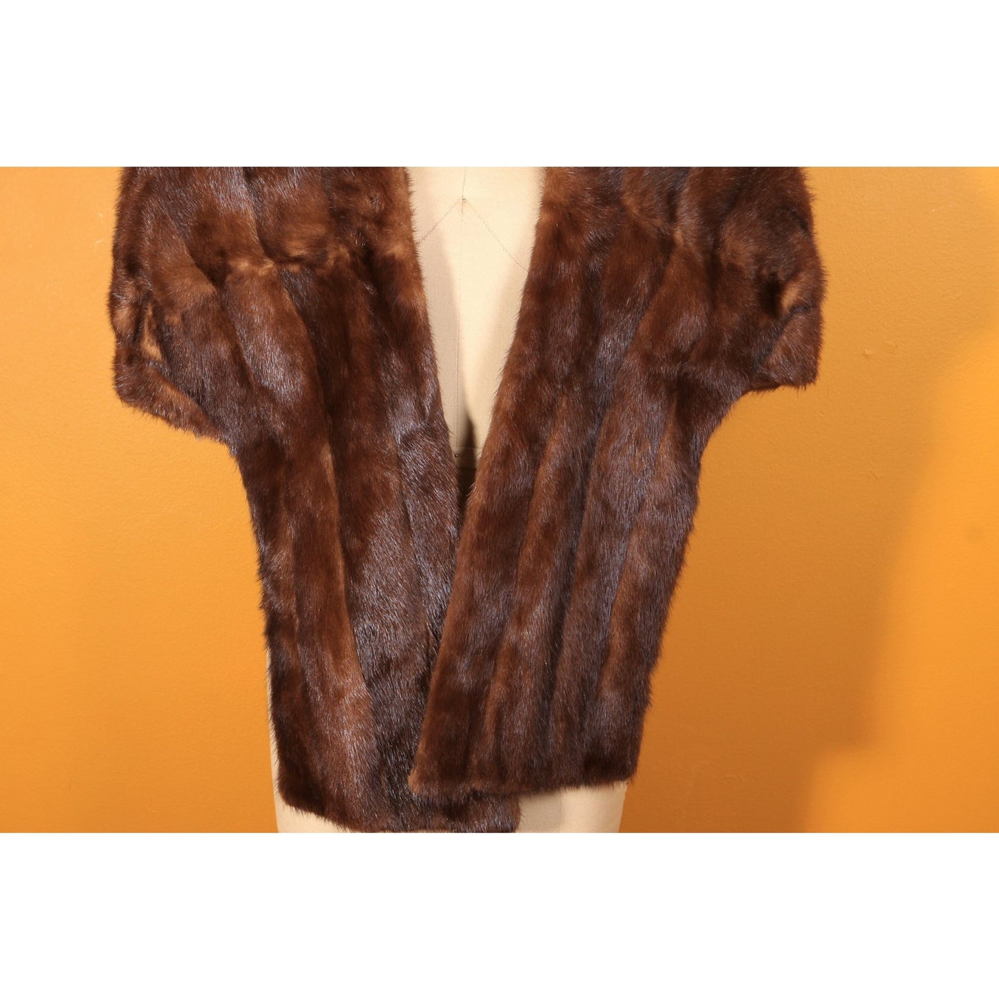 1950s Dark Brown Mink Fur Wrap Shawl