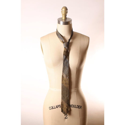 1950s Dark Green, Blue and White Striped Necktie Tie by Wedgefield