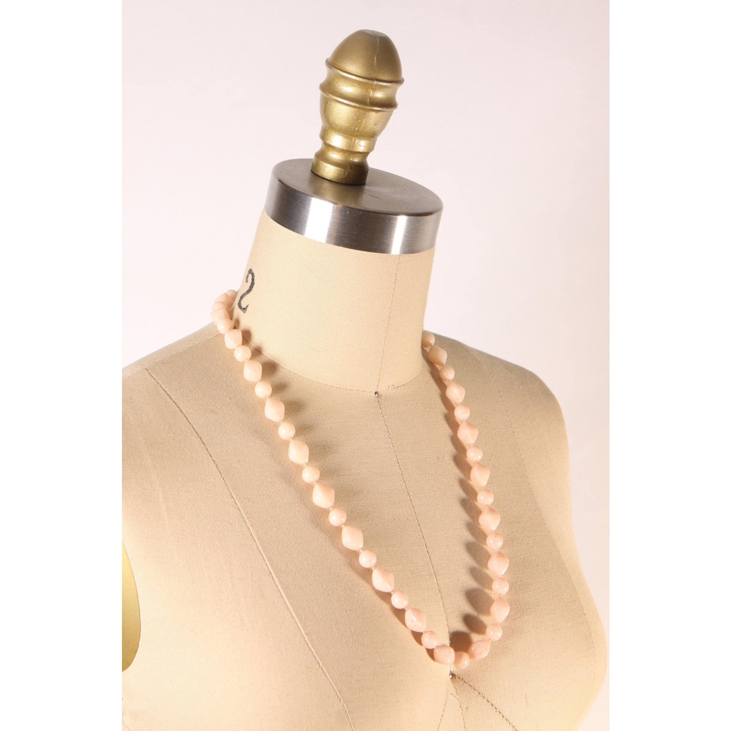 1980s Light Pink Beaded Necklace