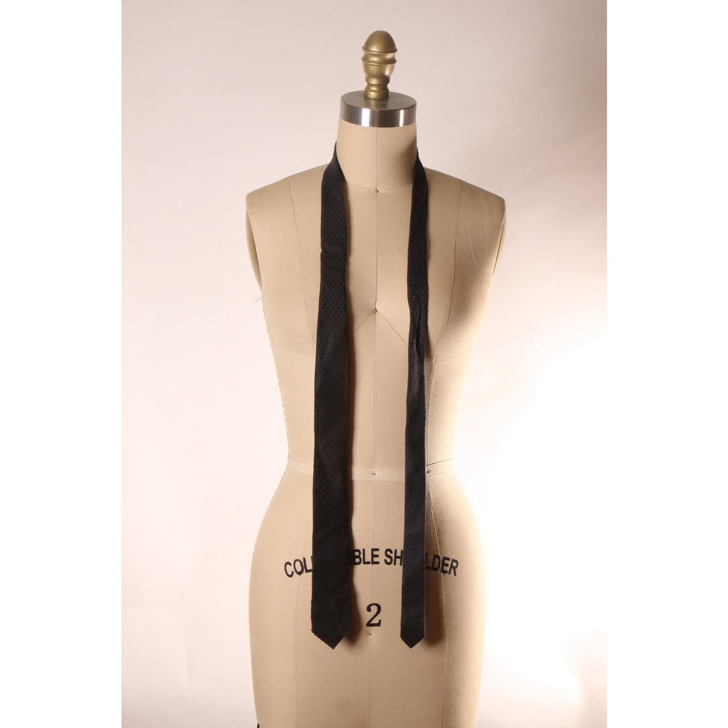 1960s Black Polka Dot Skinny Necktie Tie