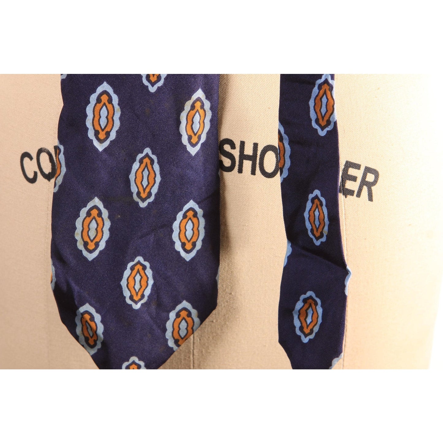 1970s Blue and Pink Pattern Necktie Tie by Artes