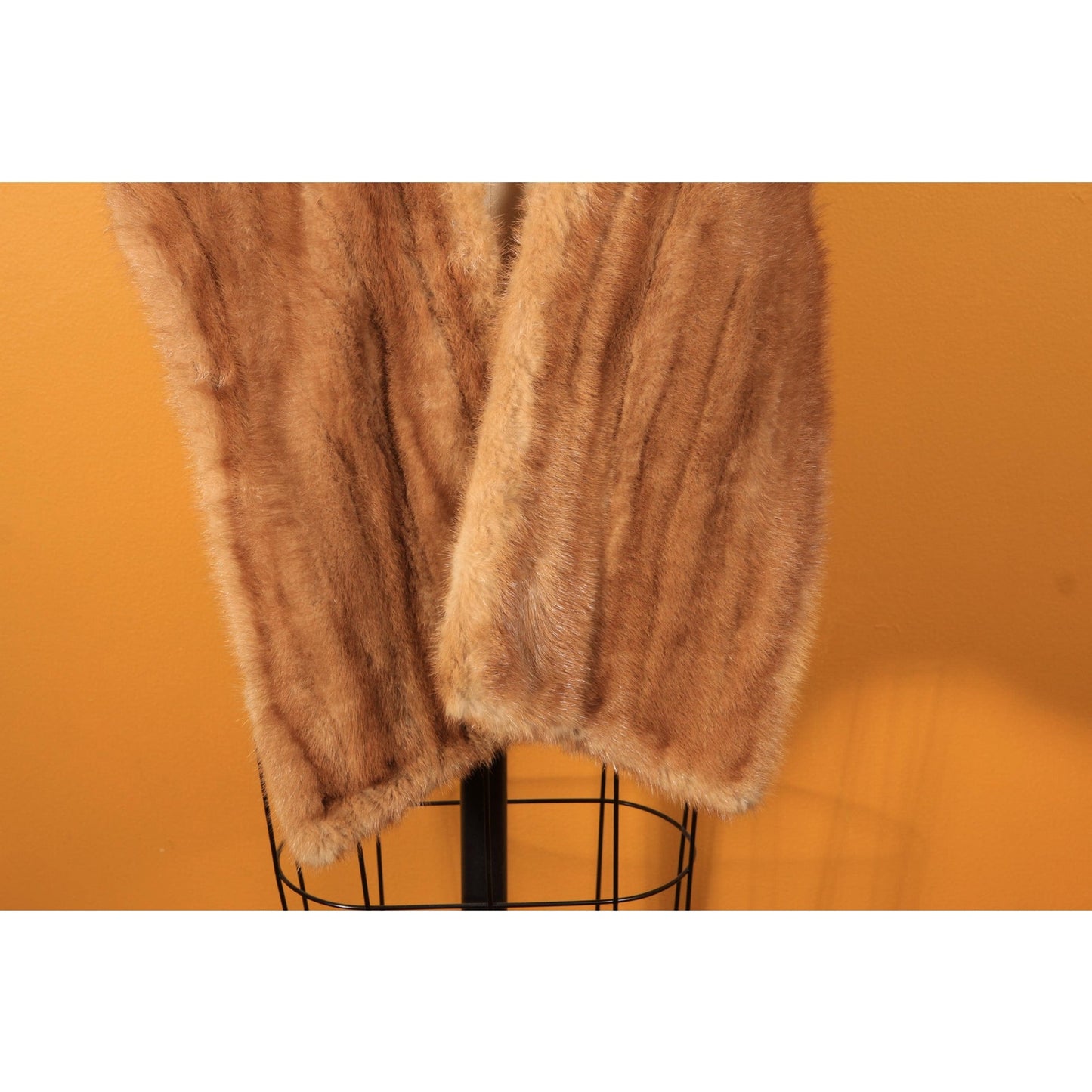 1950s Honey Brown Mink Fur Shawl Fur Wrap by Creasy Furs