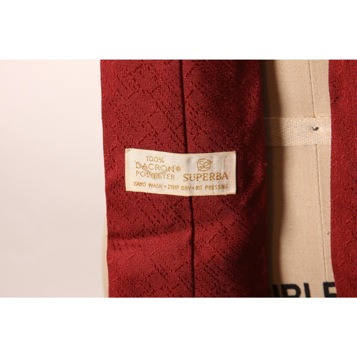 1970s Dark Red Burgundy Dacron Polyester Wide Necktie Tie
