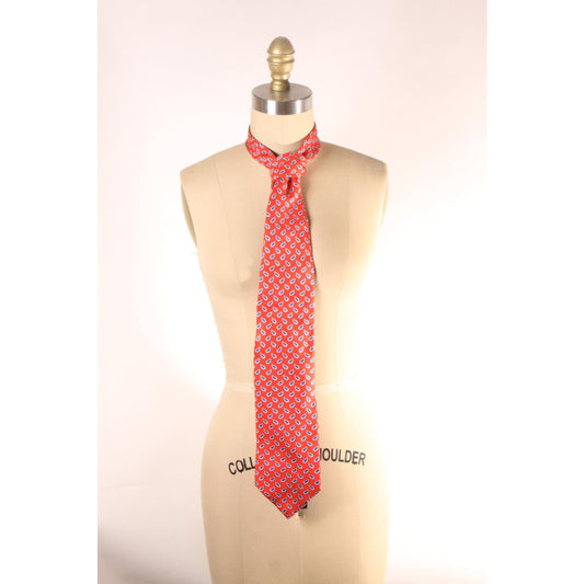 1990s Red, White and Blue Paisley Necktie Tie by Rooster