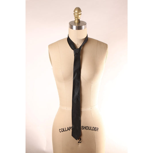 1950s Blue and Black Striped Necktie Tie