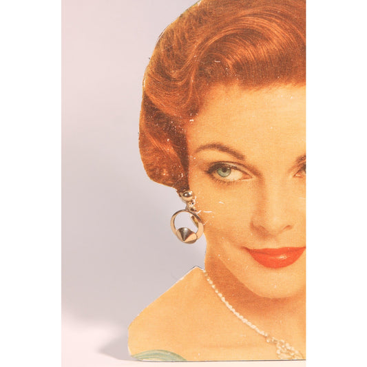 1950s Gold Tone Metal Hoop and Pointed Tip Brutalist Screw Back Earrings